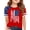 Red, variant on Kids Girls 4th of July T Shirt American Flag Heart Print Crewneck Short Sleeve Tops Patriotic Summer Independence Day Tee Tops