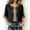 Black, variant on Blouse Blouses & Tops 3/4 Sleeve Embroidered Notch Neck Button Regular Geometric Regular Tribal Regular Casual Blouses & Tops