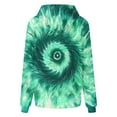 thumbnail image 6 of BiZtdJrK Trendy Sweatshirts for Women Tie Dye Long Sleeve Casual Hooded Sweatshirt Drawstring Regular Fit Hoodie Pullover with Kangaroo Pocket Green XXL, 6 of 8