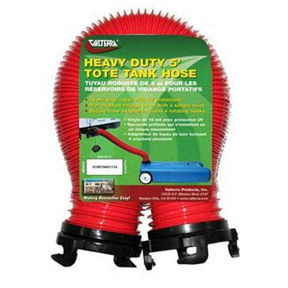 VALTERRA LLC D040111 5 Ft. Tote Tank Sewer Hose, Red