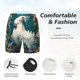 thumbnail image 3 of Balery Tropical Parrot Floral Artwork Bañador para hombre, shorts de playa de secado rápido con entrepierna y forro de compresión-X-Large, 3 of 6