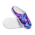 thumbnail image 3 of Picia Flower Happy Skull for Women's Lamb-hug Comfy Fleece House Slippers Memory Foam, Slip-on House Shoes Indoor Outdoor-37/38, 3 of 7
