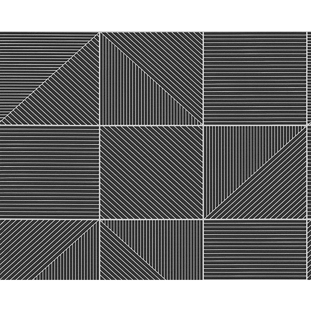 AISSLINGER - Vintage Carreaux Pierre Bois Moderne Gris Lignes Papier Peint Rouleau