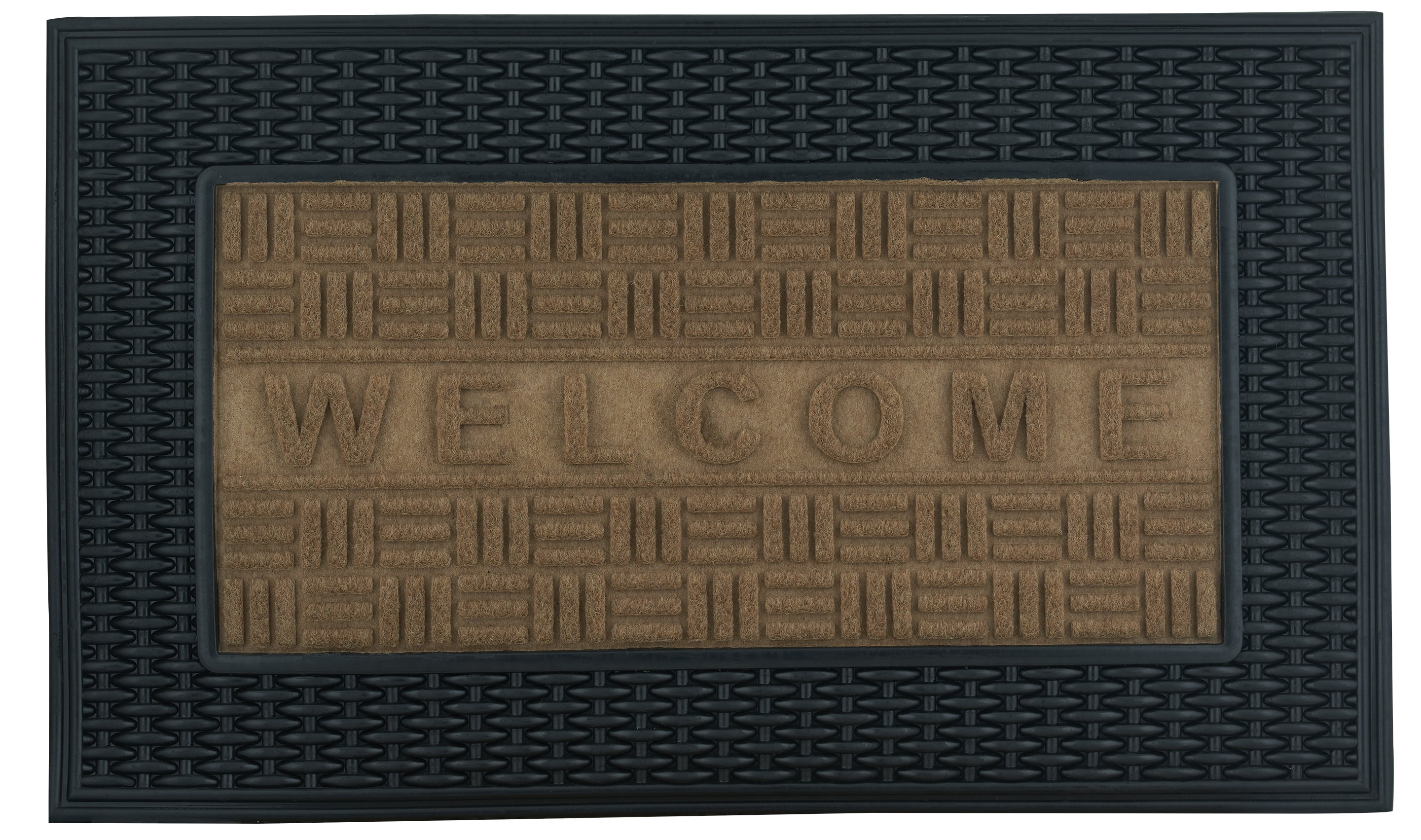 Superio Beige Basket Weave Doormat Indoor and Outdoor Entry