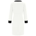 thumbnail image 6 of ClodeEU Women's Bow Knot Peplum Color Blocking Long Sleeve Round Neck Knee Length Dress,Slim Fit Elegant Dresses White,Womens Plus L, 6 of 6