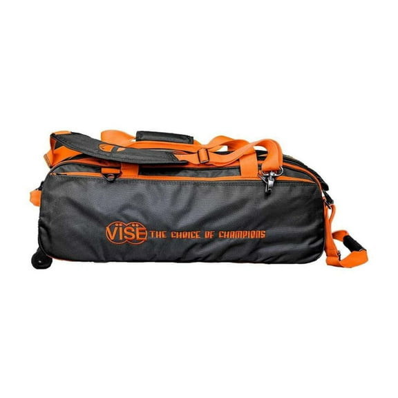 Vise Clear Top 3 Ball Tote Roller Bowling Bag- Black/Orange