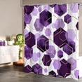 thumbnail image 2 of Modern Extra Long Shower Curtain for Bathroom, Purple Geometric Art Decor Waterproof Bath Curtain, Fabric Shower Curtain Sets for Home Decor, 72" W x 84" L Inch, 2 of 6