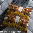 thumbnail image 2 of jejeloiu Farm Highland Cow Fabric by the Yard 2 Yards,Country Sunflower Floral Room Decor Fabric by the Yard,Brown Cowhide Fabric for Sewing,Ultra Soft Home Decor, 2 of 6