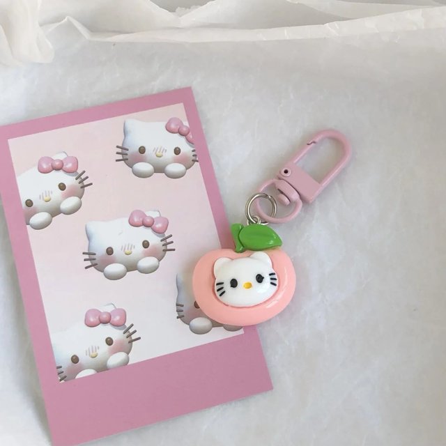 Sanrio-Llavero de Anime de Hello Kitty, colgante de Bolsa Escolar de Pochacco de dibujos animados en blanco y negro, accesorios de viento oscuro, regalo de vacaciones