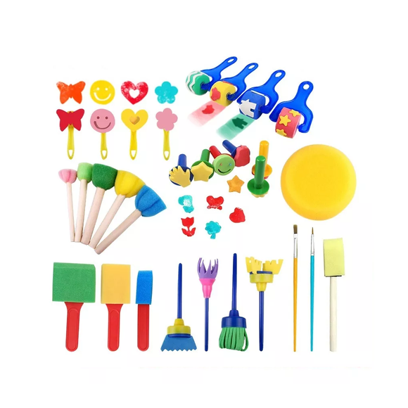 "Juego De Brochas De Pintura Lavable Para Niños, 30 Piezas multicolor "