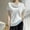 White, variant on QUNYINEY Short Sleeve Summer Tops for Women Solid Casual Crew Neck Pullover Shirts Ice Silk Loose Women Shirts