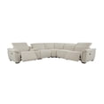 thumbnail image 2 of Benjara Ayna Power Motion Sectional Sofa- Beige Boucle Upholstery- Console, 2 of 7