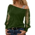 thumbnail image 4 of Shirts for Women Sequins Tops for Women Long Sleeve Green Sparkly Shirt Glittery Top Women'S Party Tops Womens Dressy Holiday Tops, 4 of 4