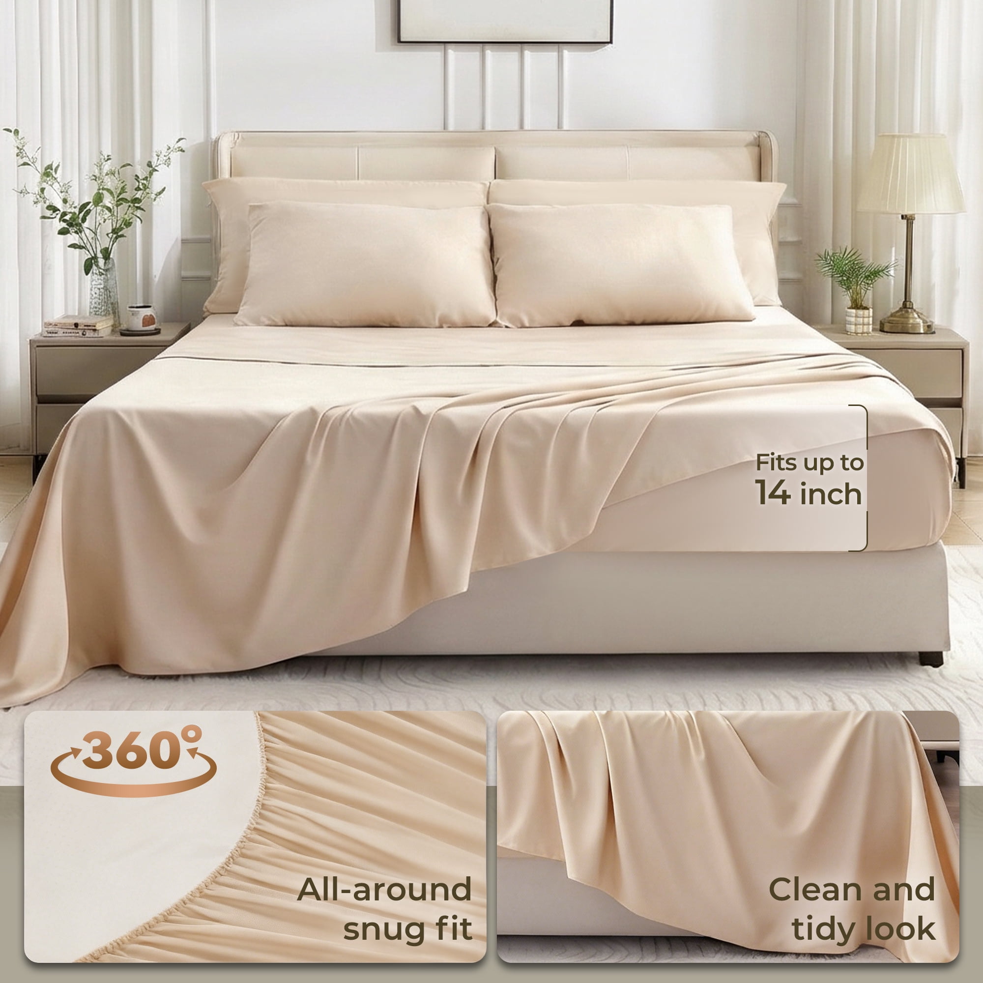 BDEUS Twin Comforter Set 4 Pieces,Bed in a Bag, Bedding Set with Comforter,Fitted Sheet,Flat Sheet,Pillowcase, All Seasons