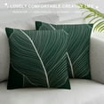 thumbnail image 3 of RUIYC Tropical Leaves Throw Pillow Covers, Satin Decorative Abstract Natural Plant Leaf Pillowcase Minimalist Soft Square Cushion Covers for Living Room Bedroom Couch., 3 of 5