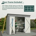 thumbnail image 3 of 8' x 4' Storage Sheds, Galvanized Metal Outdoor Shed with Lockable Door, Heavy Duty Outdoor Storage Cabinet for Garden, 3 of 8