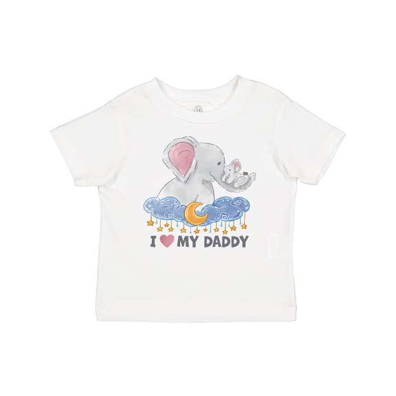 Inktastic I Love My Daddy Cute Elephants with Moon and Stars Boys or Girls Baby T-Shirt