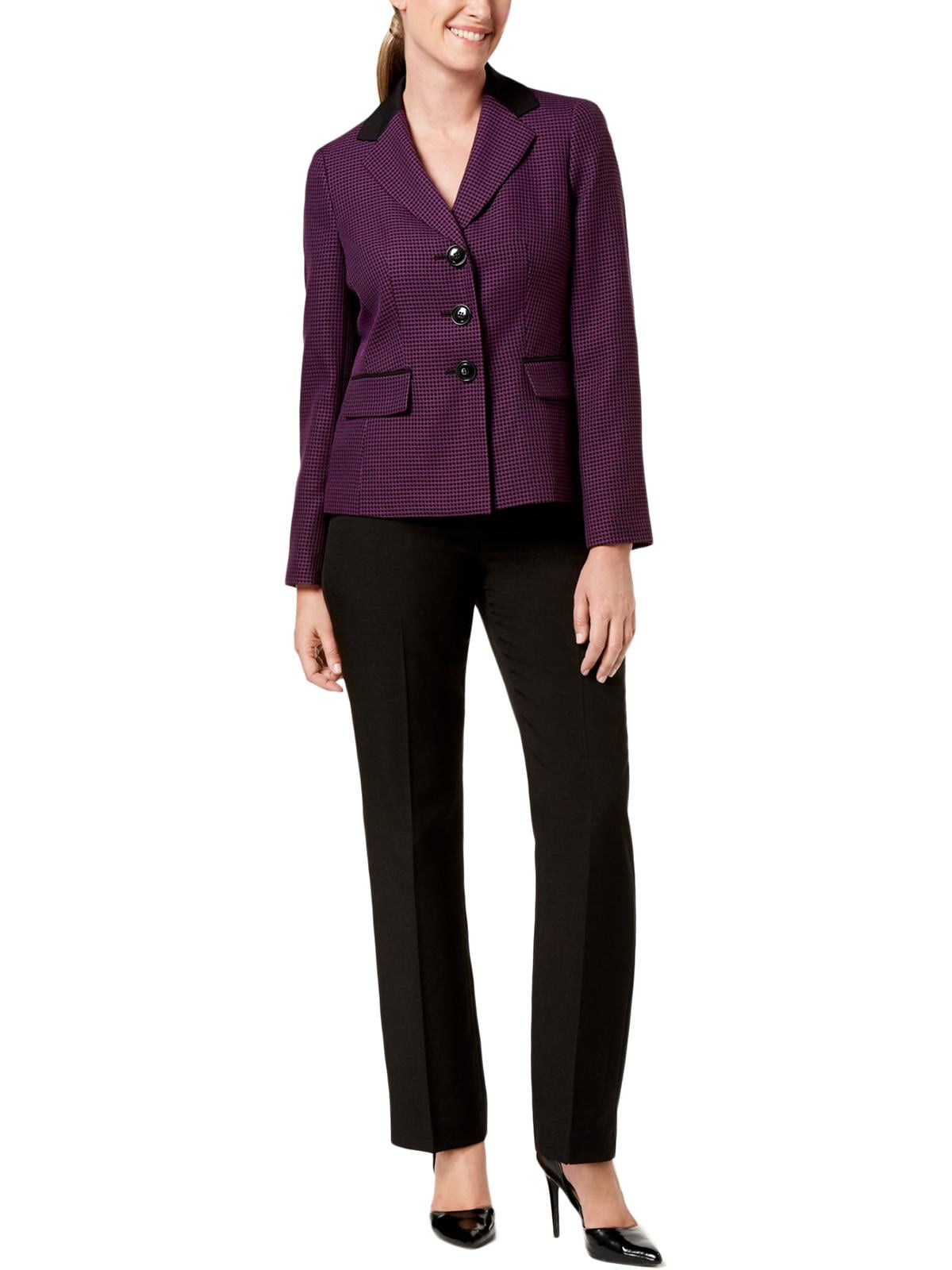 Kasper Kasper Womens Pinstripe Shawl Collar OneButton Suit Jacket