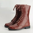 thumbnail image 3 of WW2 US Army Paratrooper Medium Tactical Boots Mens Leather Jump Mid-Tube Boots, 3 of 5