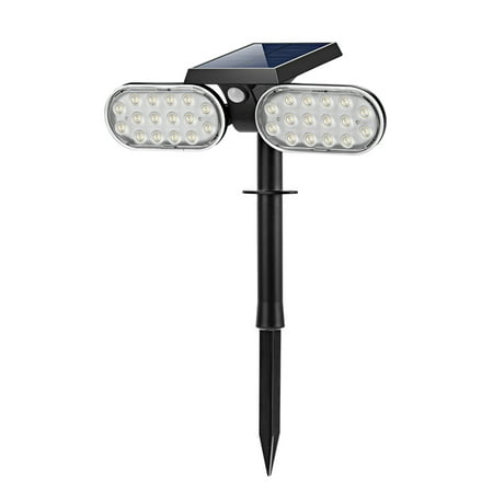 

Walmeck Dual Heads Solar Garden 32 Solar Wall-mounted Ground Insertion Control Motion Induction Lamp IP65 Waterproof Solar Powered Cordless 2200mAh Outdoor 270-degree Angle 26ft Sensing Dist