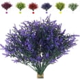 thumbnail image 1 of Sinhoon 8 Bundles Artificial Lavender Flowers Outdoor Fake Plants UV Resistant Plants Faux Plastic Plants for Outdoor Indoor Home Window Garden Wedding Porch Box Hanging Plants Decor (Purple), 1 of 15