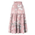 thumbnail image 6 of Summer Skirt for Women Drawstring Elastic High Waisted Skirts Trendy Floral A Line Swing Skirt Vacation Wear, 6 of 6