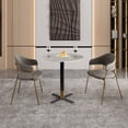 thumbnail image 4 of LeisureMod Round Dining Table with MDF Top and Powder-Coated X-Shaped Steel Base with Brushed Gold Accent Kitchen Table, Seats 2-3 Person for Modern Home and Kitchen Vail Collection, 4 of 9