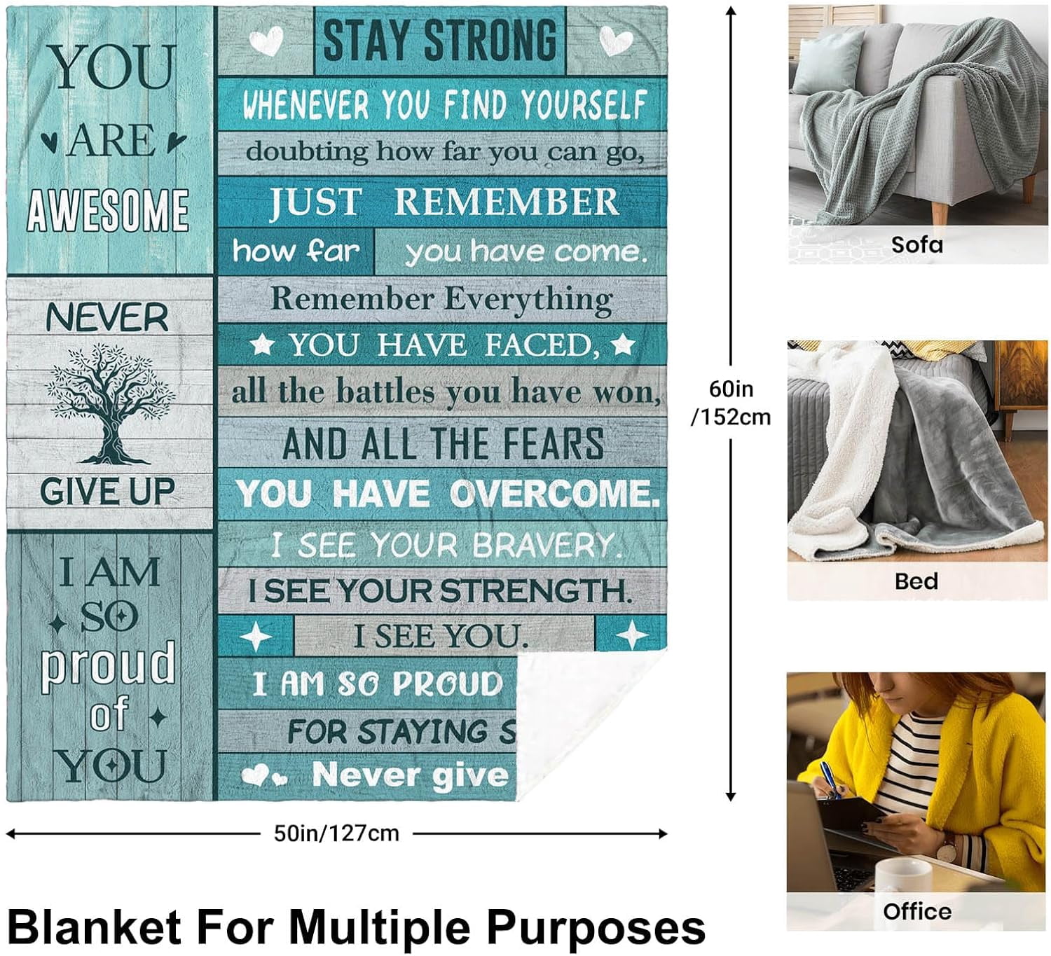 Sobriety Gifts for Women/Men Blanket, Addiction Recovery Gifts, 1/10 Year Sobriety Gifts