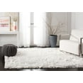 thumbnail image 3 of SAFAVIEH Ocean Trellis Solid Plush Polyester Shag Area Rug, Ivory, 10' x 14', 3 of 11