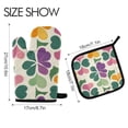 thumbnail image 2 of Yayeee Oven Mitts and Pot Holder Set of 2 Heat Resistant Kitchen Gloves Baking Hot Pad, Purple Clover Pattern, 2 of 5