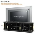 thumbnail image 2 of 70" Farmhouse Wooden TV Stand with Sliding Tambour Door, Fluted Media Console Cabinet with Adjustable Storage,  TV Cabinet for TVs up to 75", Black, 2 of 9