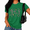 Green, variant on Halloween Dancing Skeletons Retro Graphic Tee Women's Short Sleeve Crew Neck Top
