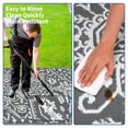 thumbnail image 3 of GARVEE Outdoor Rug 9'x12' Waterproof Patio Rug Reversible Indoor Outdoor Rug Plastic Straw Large Outdoor Rug for RV Camping Deck Balcony,Picnic,Gray, 3 of 7