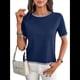thumbnail image 1 of Camiseta de Corta A Rayas con Bloques de Color para Mujer, Azul Marino, Talla M, 1 of 8