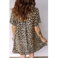 thumbnail image 2 of Women's Multicolour Leopard Mini Dress – Short Sleeve Shift Dress with Pockets for Summer Fun, XL, 2 of 6