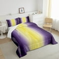 thumbnail image 3 of Gradient Yellow and Purple Bedding Set Ombre Twin Comforter Set ,Trippy Spiral Silver Wave Line Quilt,Abstract Art Room Decor Aesthetic, 3 of 5