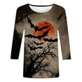 thumbnail image 4 of Neewe Tops for Women 3 Pack 3/4 Sleeve Crewneck Basics Tees Casual Fashion Halloween T Shirts Top, 4 of 5