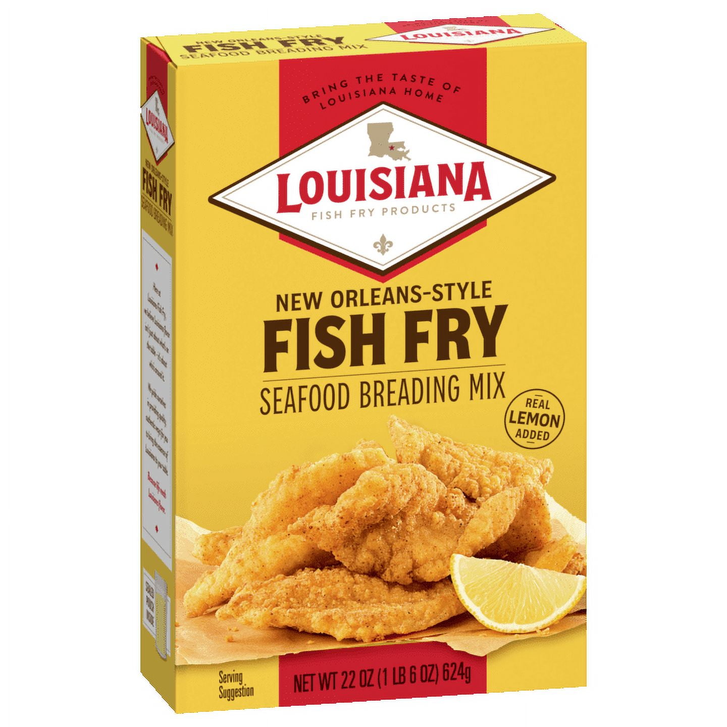 (3 pack) Louisiana Fish Fry Products New Orleans Style Fish Fry Crispy Seafood Breading Mix, 22 oz Box