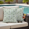 thumbnail image 4 of Green Leaves Outdoor Waterproof Pillow Covers, Pastoral Rustic Botanical Plant Watercolor Decorative Square Throw Pillowcase Sofa Cushion Sham for Patio/Couch/Chair, 24"x24" 2 Pack, 4 of 8