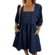 thumbnail image 1 of Vestido vaquero Sidefeel primavera/verano con manga 3/4 para mujer, 1 of 5