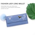thumbnail image 4 of Monedero Bolso Cartera con solapa de PU para mujer con monedero de mariposa con bola de felpa (azul), 4 of 5