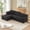 Black, variant on YWEN L-Shaped Left Facing Corner Boneless Sectional Sofa Minimalist Modular Boneless Cloud Couch with Chaise Lounge, Modern Deep Seat Floor Foam Sofa Couch