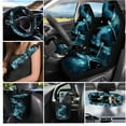 thumbnail image 2 of Jeiento Blue Dragonfly Car Seat Cover Full Set with 15 Inch Steering Wheel Cover Trash Bin Rear View Mirror Cover Cup Holder Key Chain Seat Belt Strap Pad Fit Most Vehicles, 2 of 6