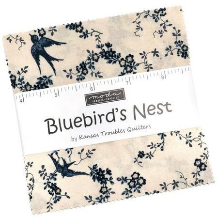 Bluebird's Nest Charm Pack by Kansas Troubles Quilters, 42 5-inch Precut Fabric Quilt Squares