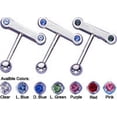 thumbnail image 1 of Straight Barbell Eyebrow Piercing Jewelry with CZ Gem - 7 Colors Available, 1 of 1