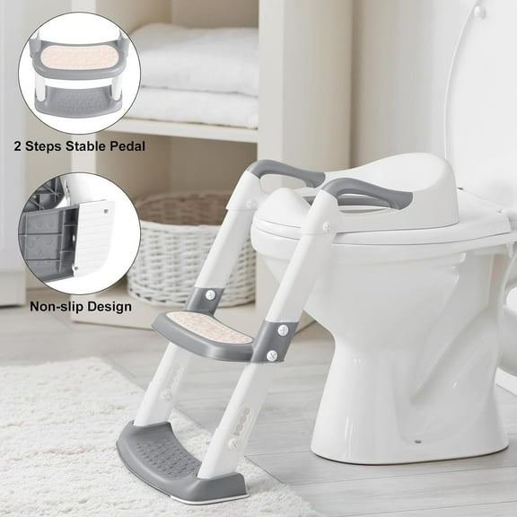 Potty Training Toilet Seat with Anti-Slip Step Ladder Toddler Toilet Potty Chair