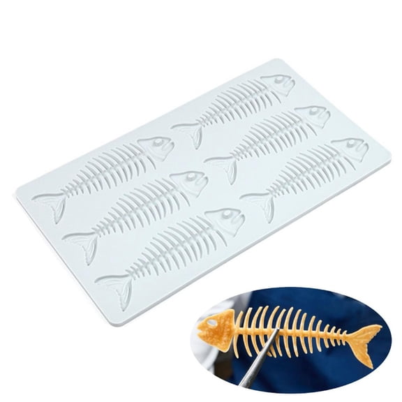 Silicone Molds 3D Fish Bone Candy Lace Fondant Mold for Baking, Polymer Clay, Sugar Craft, Cupcake, Cake Decorating, Chocolate, Resin, Soap, Easy Clean