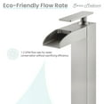 thumbnail image 5 of Concorde Single Hole, Single-Handle, High Arc Waterfall, Bathroom Faucet in Brushed Nickel, 5 of 13