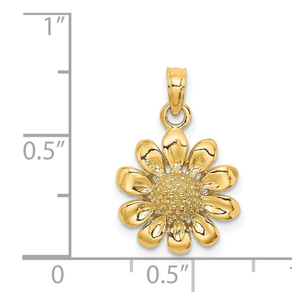 FJC Finejewelers 14k Yellow Gold Sunflowerdaisy Charm