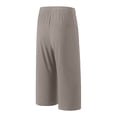 thumbnail image 6 of Wrtxtat Plus Size Capris for Men Lightweight Drawstring Waist Wide Leg Cropped Hiking Jogging Track Pants with Zipper Pockets Khaki#02 L, 6 of 9